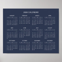 Póster Calendario 2026 Simple pero Elegante | 