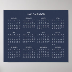 Póster Calendario 2026 Simple pero Elegante   