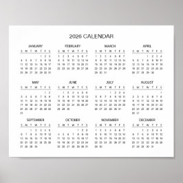 Póster Calendario 2026 Simple pero Elegante | 