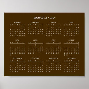 Póster Calendario 2026 Simple pero Elegante   