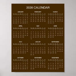 Póster Calendario 2026 Simple pero Elegante | 