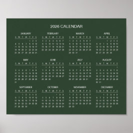 Póster Calendario 2026 Simple pero Elegante | 