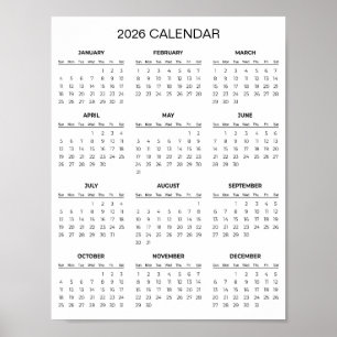 Póster Calendario 2026 Simple pero Elegante   