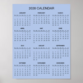 Póster Calendario 2026 Simple pero Elegante | 