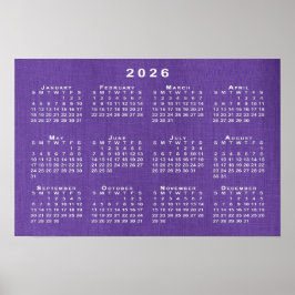 Póster Calendario 2026 sobre la foto de una plantilla de 