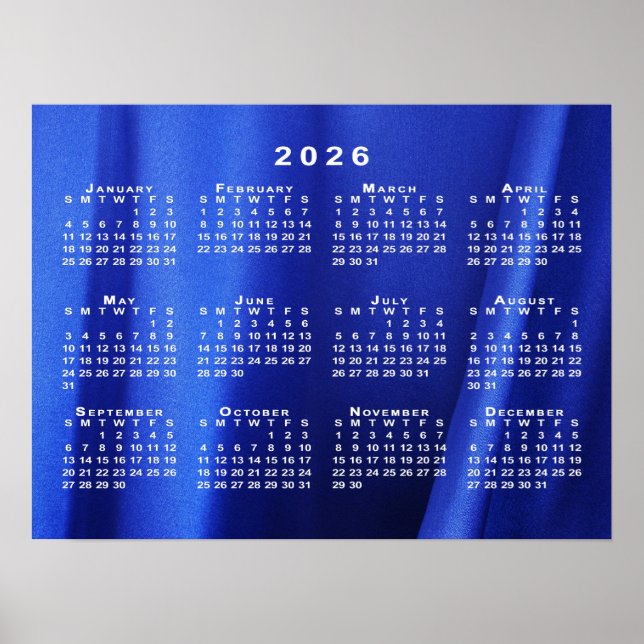 Póster Calendario 2026 sobre plantilla de fotos de resume (Frente)