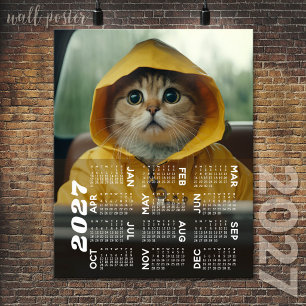 Póster Calendario 2027 con Foto Vista Anual Moderna