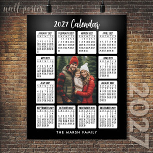 Póster Calendario 2027 - Foto vertical en el centro negro
