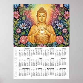 Póster Calendario 2027, Grande, Buda / Corazón de Luz