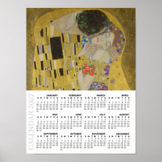 Póster Calendario 2027, Grande, El Beso / Gustav Klimt