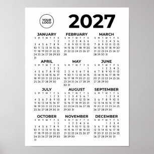 Póster Calendario 2027 Moderno Empresarial Corporativo co