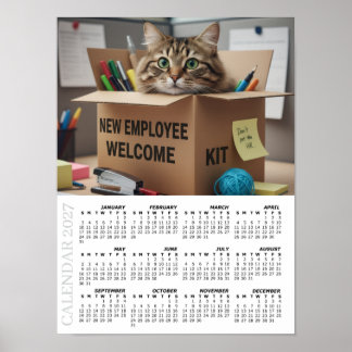 Póster Calendario 2027, RRHH / Nuevo Empleado - Gatos Div