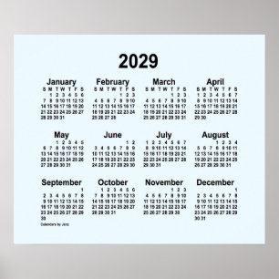 Póster Calendario 2029 Alice Blue de Janz Print