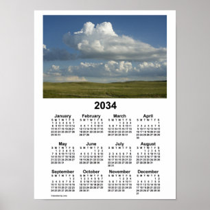 Póster Calendario 2034 Nebraska Sandhills por Janz Poster