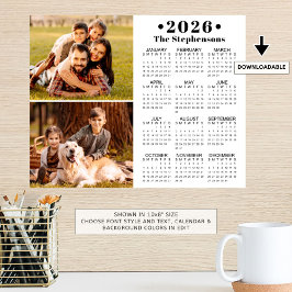 Póster Calendario 2 2026 Poster personalizado de fotos