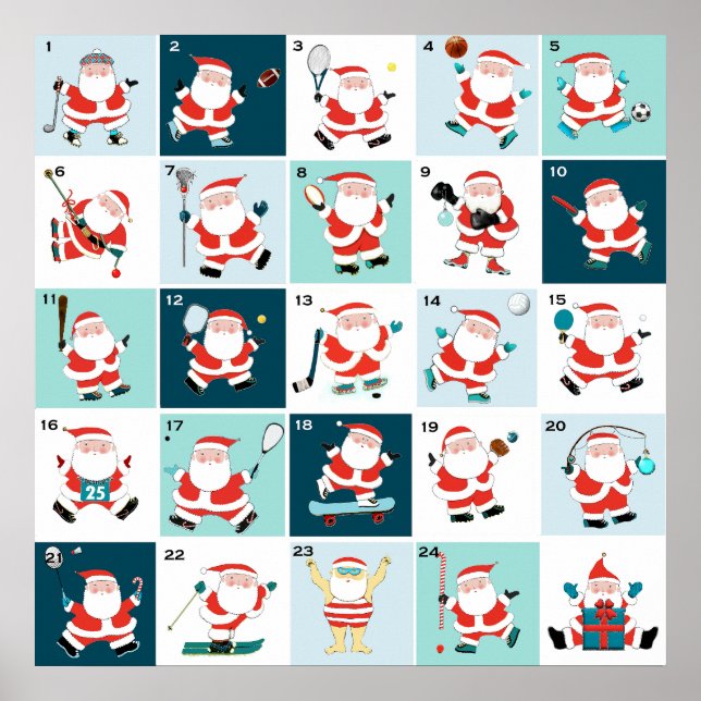 Póster Calendario Adicional de Cuenta Regresiva de navida (Frente)