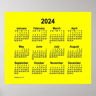 Póster Calendario Amarillo 2024 por Janz Print