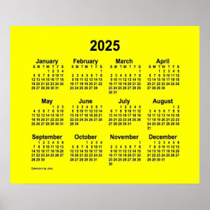 Póster Calendario Amarillo 2025 por Janz Print