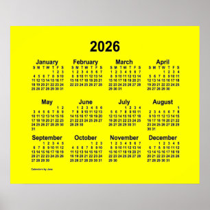 Póster Calendario Amarillo 2026 de Janz Print
