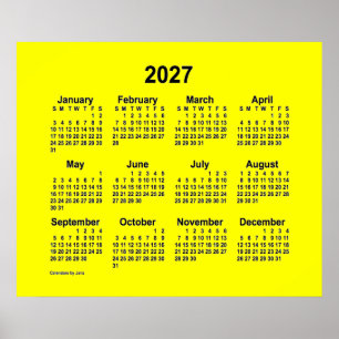 Póster Calendario Amarillo 2027 de Janz Print