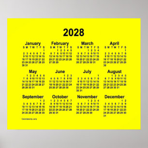 Póster Calendario Amarillo 2028 por Janz Print