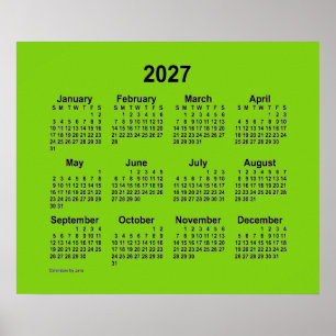 Póster Calendario Amarillo Verde 2027 de Janz Print