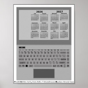 Póster Calendario Año Escolar 2026=2027 Teclado de Portát