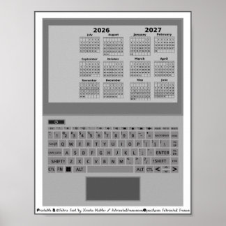 Póster Calendario Año Escolar 2026=2027 Teclado de Portát
