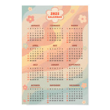 Calendario Anual 2025 Groovy Pastel Swirl