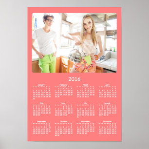 Póster Calendario anual de 2016 de cartel de coral person