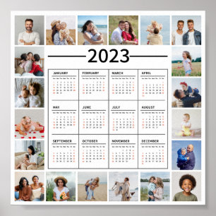 Póster Calendario anual de 2023 Collages de fotos de EE.U