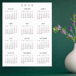 Póster Calendario anual de pared para oficina en casa 202