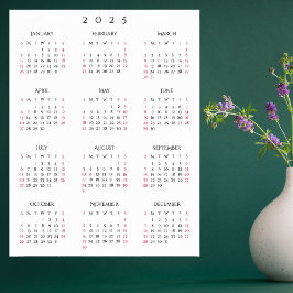 Póster Calendario Anual del Ministerio del Interior 2025