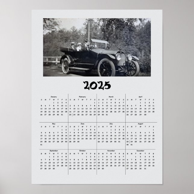 Póster Calendario - Automóvil Antiguo 2025 (Frente)
