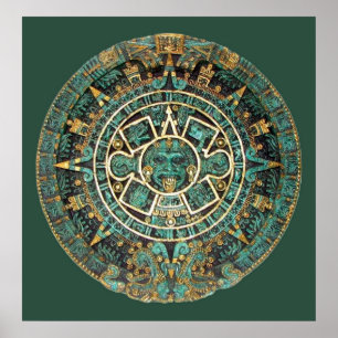 Póster Calendario Azteca a Color