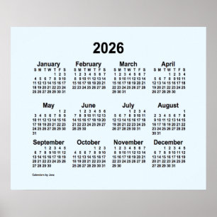 Póster Calendario Azul Alice 2026 de Janz Print