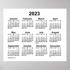 Póster Calendario Blanco 2023 de Janz