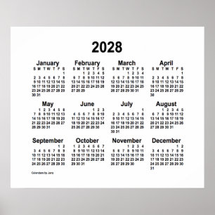 Póster Calendario Blanco 2028 de Janz Print