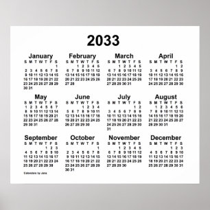 Póster Calendario Blanco 2033 de Janz Print