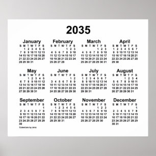 Póster Calendario Blanco 2035 de Janz Print
