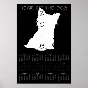 Póster Calendario chino de Año Nuevo 2018 P
