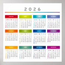 Calendario Colorido 2026 - Colores Arcoíris 3 Colu