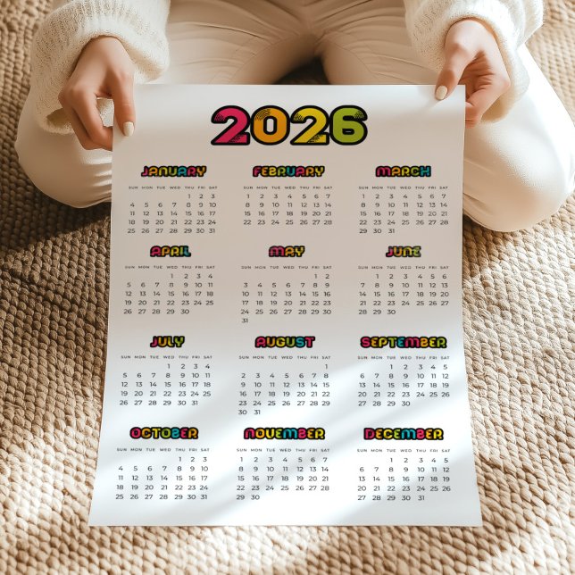 Póster Calendario colorido de 2023 (Subido por el creador)