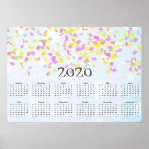 Póster Calendario Confetti 2020