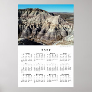 Póster Calendario de 2027 de las Montañas Badlands del De