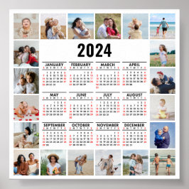 Póster Calendario de 20 fotos en collage Vista general de
