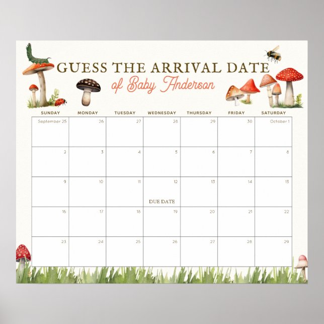 Póster Calendario de Adivina la Fecha de Nacimiento de Ho (Frente)