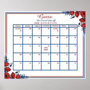 Póster Calendario de adivinación de fecha de parto de duc