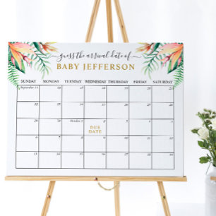 Póster Calendario de adivinanza de fecha de parto de Baby