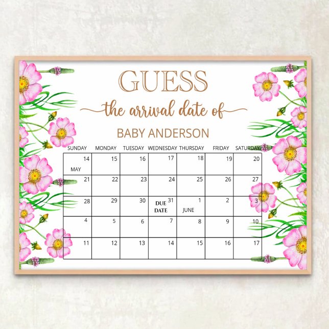 Póster Calendario de adivinanza de fecha probable de part (Subido por el creador)